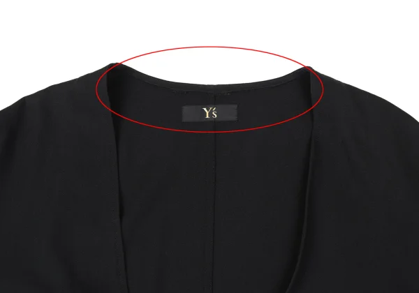 Y's Wool Cotton Belted Collarless Jacket K-172626_003