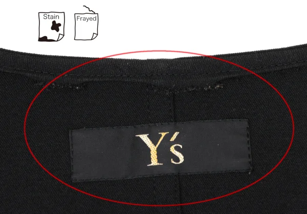 Y's Wool Cotton Belted Collarless Jacket K-172626_004