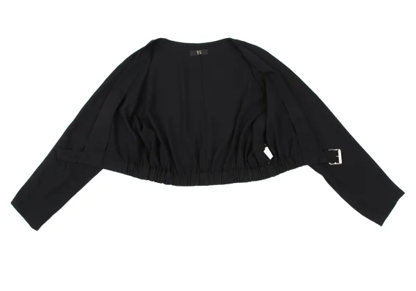 Y's Wool Cotton Belted Collarless Jacket K-172626_011