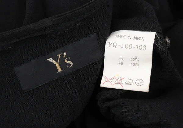 Y's Wool Cotton Belted Collarless Jacket K-172626_014
