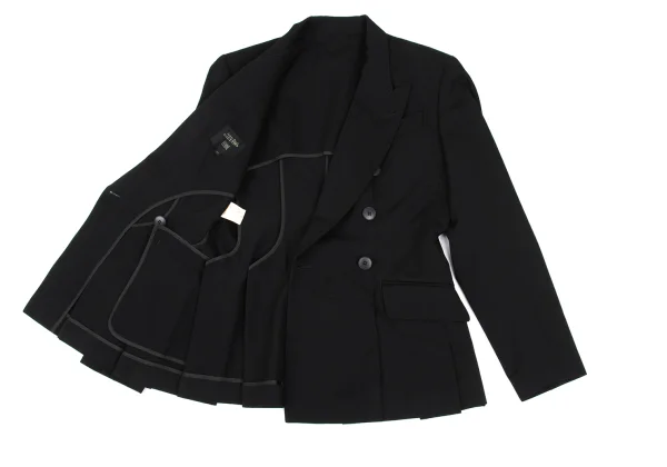 Jean Paul GAULTIER FEMME Wool Back Pleats Double Breasted Jacket K-172627_011