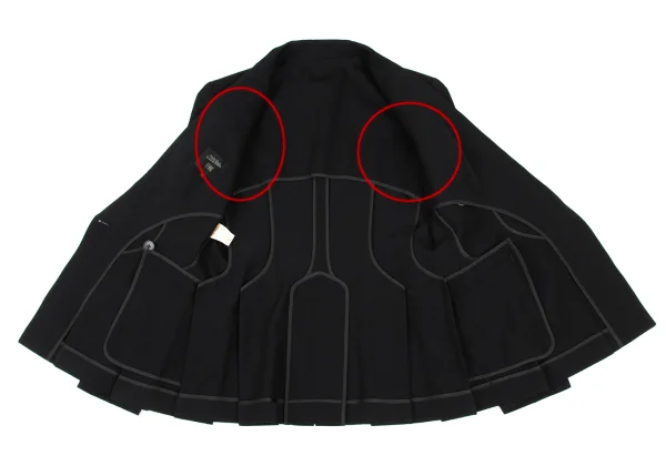 Jean Paul GAULTIER FEMME Wool Back Pleats Double Breasted Jacket K-172627_012
