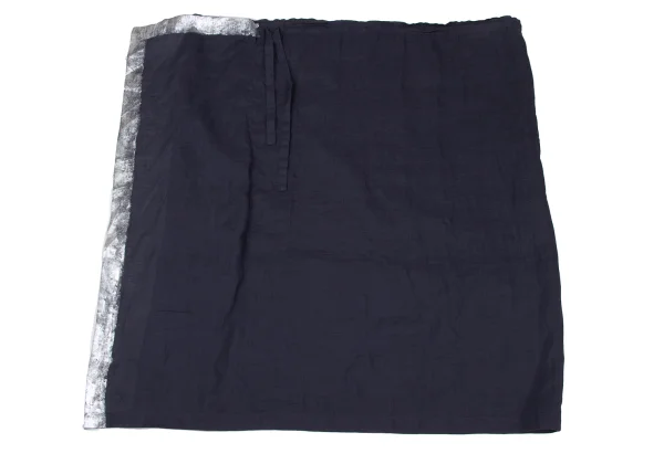 Yohji Yamamoto FEMME Foil Print Draped Wide Waist Linen Skirt K-172628_011