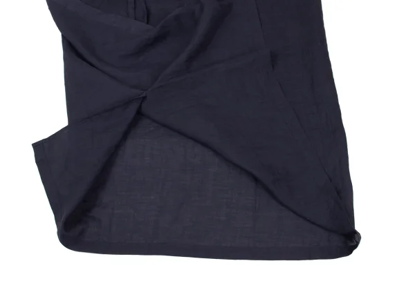 Yohji Yamamoto FEMME Foil Print Draped Wide Waist Linen Skirt K-172628_012
