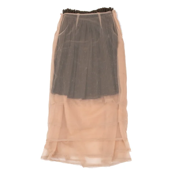 COMME des GARCONS Gathered Switching Multi-layered Mesh Skirt K-172629_002