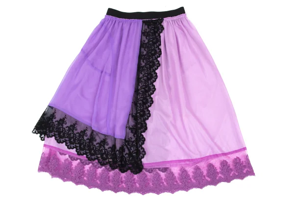 COMME des GARCONS Lace Switching Layered Sheer Skirt K-172630_002