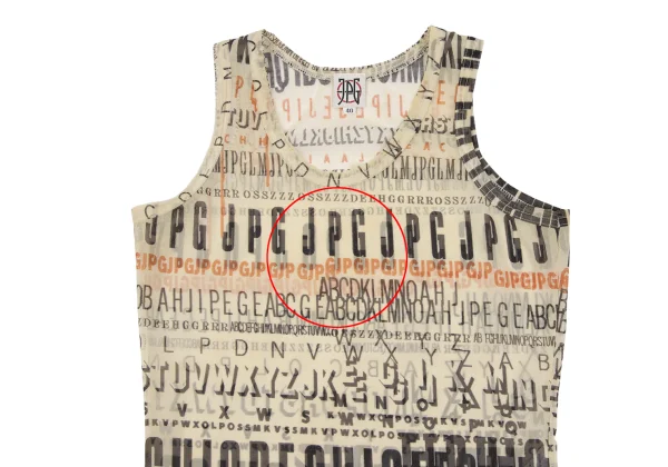 JPG by GAULTIER Logo Alphabet Print Mesh Tank Top K-172633_003