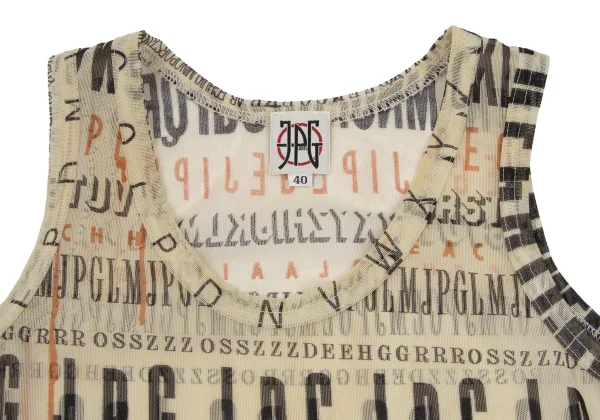 JPG by GAULTIER Logo Alphabet Print Mesh Tank Top K-172633_006