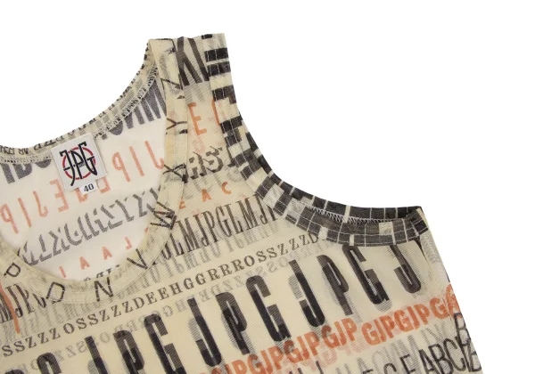 JPG by GAULTIER Logo Alphabet Print Mesh Tank Top K-172633_007