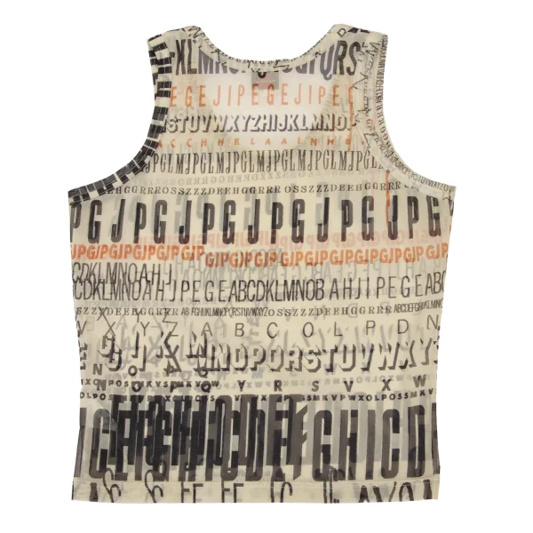 JPG by GAULTIER Logo Alphabet Print Mesh Tank Top K-172633_012