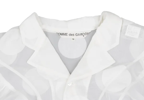 COMME des GARCONS Flock Dot Gathered Shoulder Sheer Shirt Jacket K-172636_004