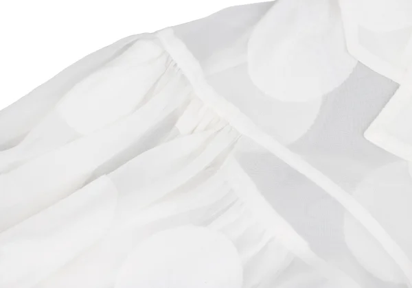COMME des GARCONS Flock Dot Gathered Shoulder Sheer Shirt Jacket K-172636_006
