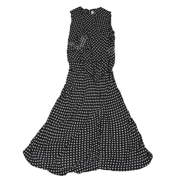 COMME des GARCONS Polka Dot Print Switching Sheer Sleeveless Dress K-172637_002