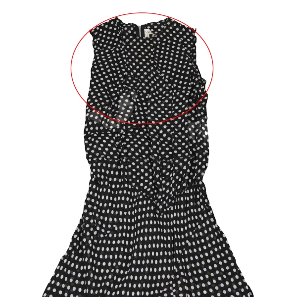 COMME des GARCONS Polka Dot Print Switching Sheer Sleeveless Dress K-172637_003
