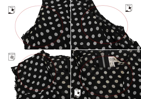 COMME des GARCONS Polka Dot Print Switching Sheer Sleeveless Dress K-172637_004