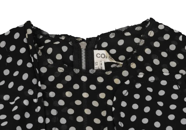 COMME des GARCONS Polka Dot Print Switching Sheer Sleeveless Dress K-172637_006