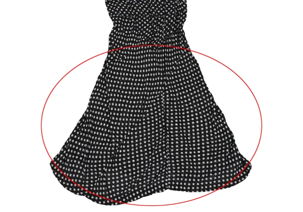 COMME des GARCONS Polka Dot Print Switching Sheer Sleeveless Dress K-172637_008
