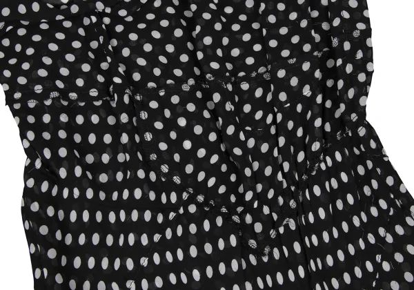 COMME des GARCONS Polka Dot Print Switching Sheer Sleeveless Dress K-172637_011
