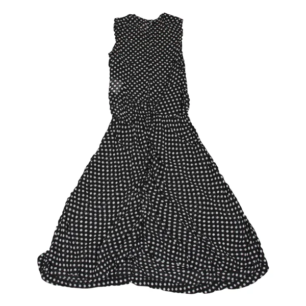 COMME des GARCONS Polka Dot Print Switching Sheer Sleeveless Dress K-172637_013