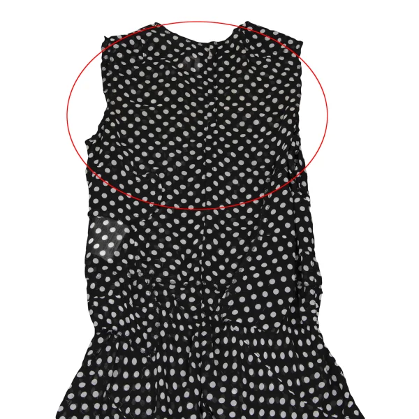 COMME des GARCONS Polka Dot Print Switching Sheer Sleeveless Dress K-172637_014