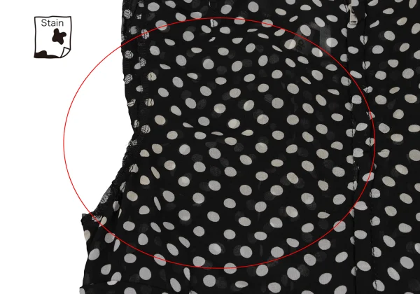 COMME des GARCONS Polka Dot Print Switching Sheer Sleeveless Dress K-172637_015
