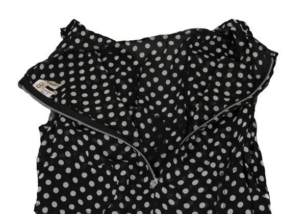 COMME des GARCONS Polka Dot Print Switching Sheer Sleeveless Dress K-172637_017