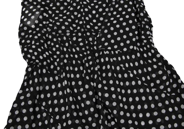 COMME des GARCONS Polka Dot Print Switching Sheer Sleeveless Dress K-172637_018