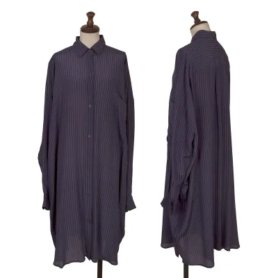 DRIES VAN NOTEN Silk Stripe Shirt Dress