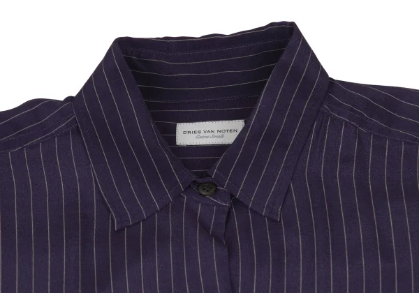 DRIES VAN NOTEN Silk Stripe Shirt Dress K-172638_004