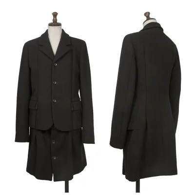 COMME des GARCONS Wool Mossa Hem Layered Jacket