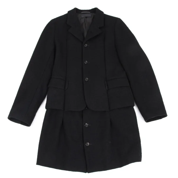 COMME des GARCONS Wool Mossa Hem Layered Jacket K-172640_002