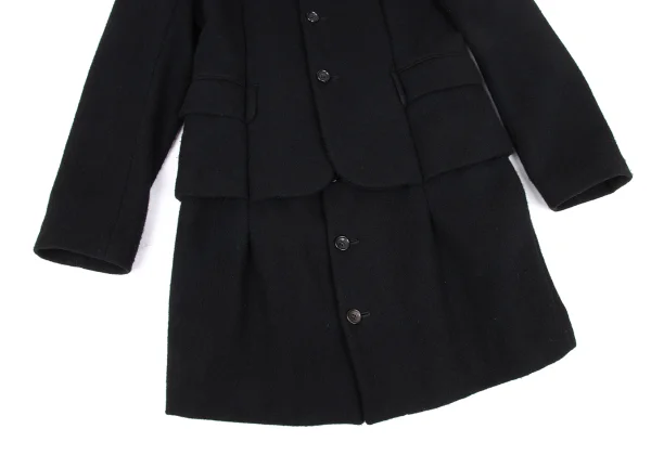 COMME des GARCONS Wool Mossa Hem Layered Jacket K-172640_011