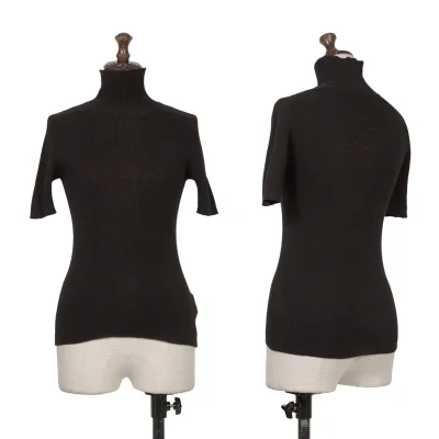 Y's Cotton Nylon Turtle Neck Knit Top