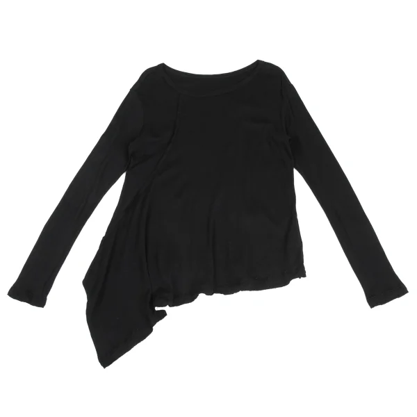 Y's Cotton Cut-off Asymmetry T-shirt K-172651_002