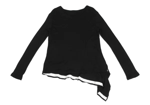 Y's Cotton Cut-off Asymmetry T-shirt K-172651_012