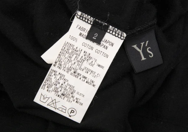 Y's Cotton Cut-off Asymmetry T-shirt K-172651_014