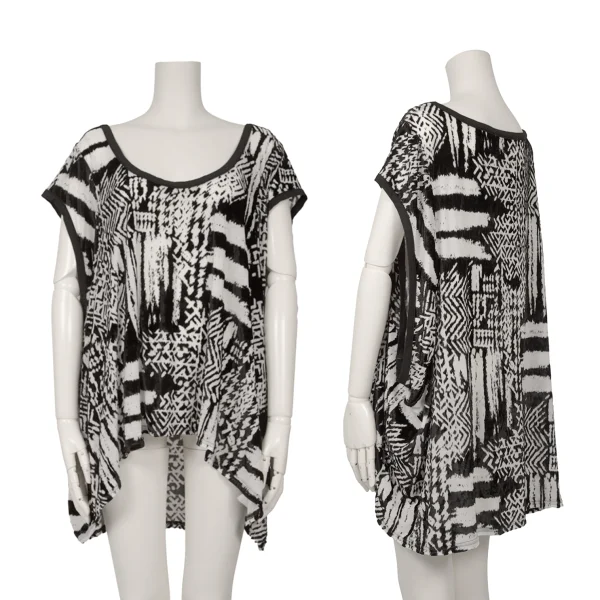 LIMI feu Opal Printed Wide Sleeveless Top Black,White S K-172655_001