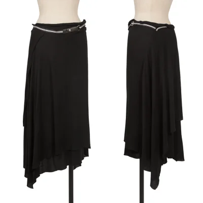 ISSEY MIYAKE Cut-off Layered Belted Skirt
