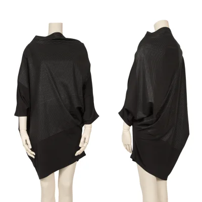 ISSEY MIYAKE Stitch Print Asymmetry Dolman Top