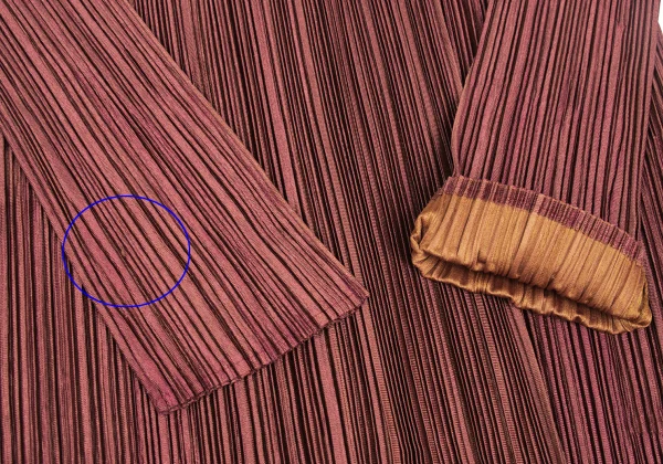PLEATS PLEASE Shiny Pleats Bicolor Buttonless Long Cardigan K-172660_006