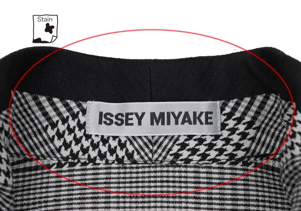 ISSEY MIYAKE Poly Blend Pleats Switching Glen Check Jacquard Jacket K-172666_006