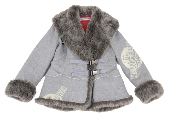 ISSEY MIYAKE AYA TAKANO Space-Print Belted Faux Fur Padded Sweatshirt Jacket K-172668_002