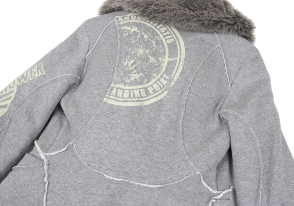 ISSEY MIYAKE AYA TAKANO Space-Print Belted Faux Fur Padded Sweatshirt Jacket K-172668_015