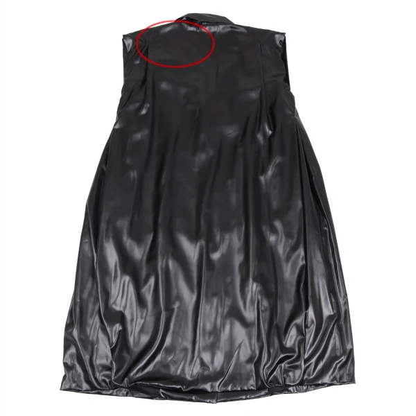 ISSEY MIYAKE Poly Tuck Shiny Sleeveless Shawl Collar Coat K-172669_009