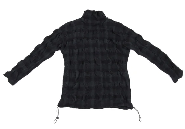 ISSEY MIYAKE PERMANENTE Wrinkle Check Stretch Wool Top K-172680_002
