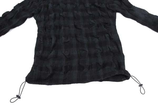 ISSEY MIYAKE PERMANENTE Wrinkle Check Stretch Wool Top K-172680_011