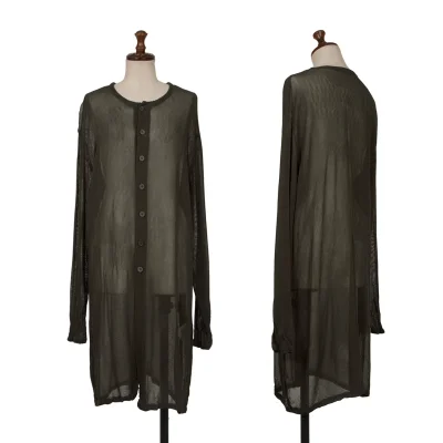 ISSEY MIYAKE PERMANENTE Cotton Rayon See-through Long Cardigan
