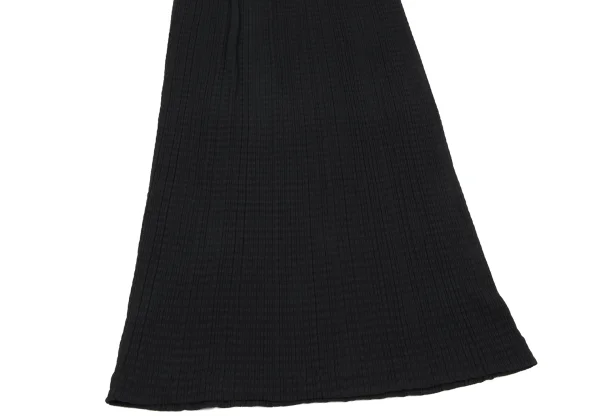 イッセイミヤケペルマネンテISSEY MIYAKE PERMANENTE コットンデザイン織りロングスカート 黒M K-172683_005