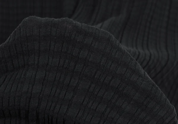 イッセイミヤケペルマネンテISSEY MIYAKE PERMANENTE コットンデザイン織りロングスカート 黒M K-172683_009