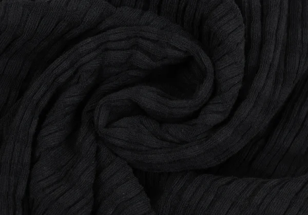 イッセイミヤケペルマネンテISSEY MIYAKE PERMANENTE コットンデザイン織りロングスカート 黒M K-172683_010